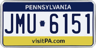 PA license plate JMU6151