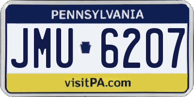 PA license plate JMU6207