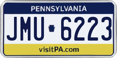 PA license plate JMU6223