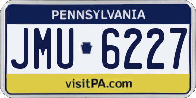 PA license plate JMU6227