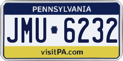 PA license plate JMU6232
