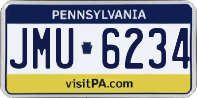 PA license plate JMU6234