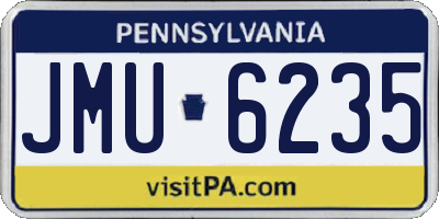 PA license plate JMU6235