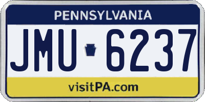 PA license plate JMU6237