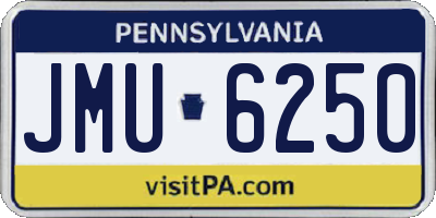 PA license plate JMU6250