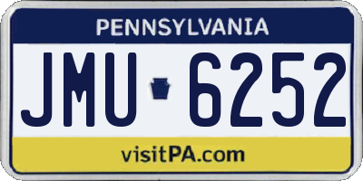 PA license plate JMU6252