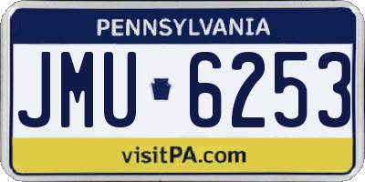 PA license plate JMU6253