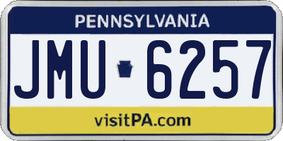 PA license plate JMU6257