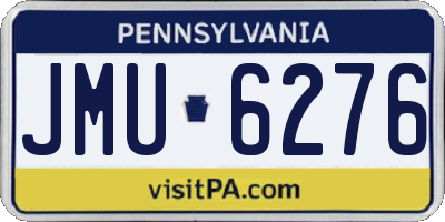 PA license plate JMU6276