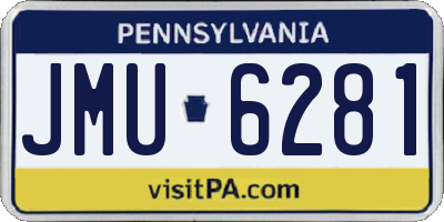 PA license plate JMU6281
