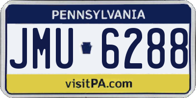 PA license plate JMU6288