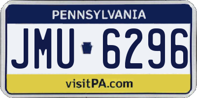 PA license plate JMU6296