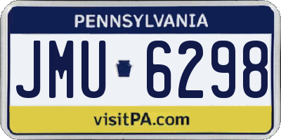 PA license plate JMU6298