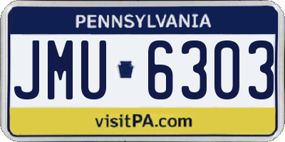 PA license plate JMU6303