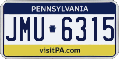 PA license plate JMU6315