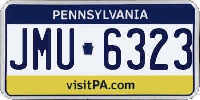 PA license plate JMU6323