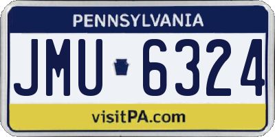PA license plate JMU6324