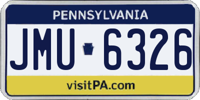 PA license plate JMU6326