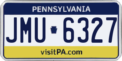 PA license plate JMU6327
