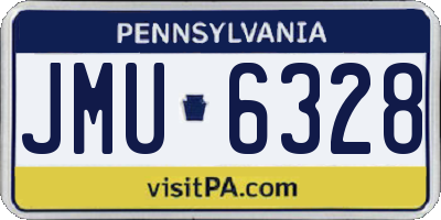 PA license plate JMU6328