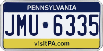 PA license plate JMU6335