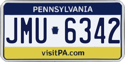 PA license plate JMU6342