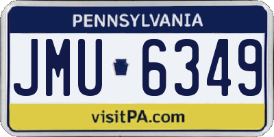 PA license plate JMU6349