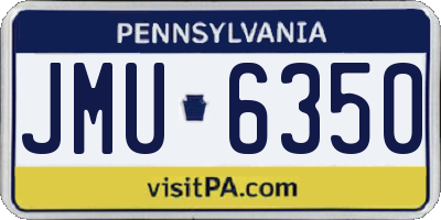 PA license plate JMU6350
