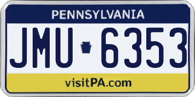 PA license plate JMU6353