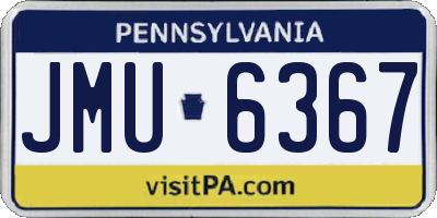 PA license plate JMU6367