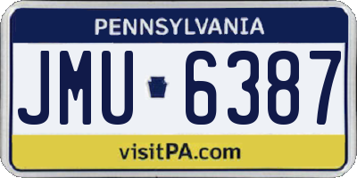 PA license plate JMU6387