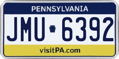 PA license plate JMU6392