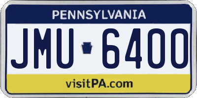 PA license plate JMU6400