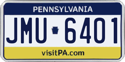 PA license plate JMU6401