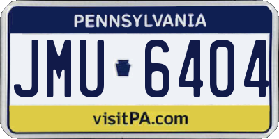 PA license plate JMU6404