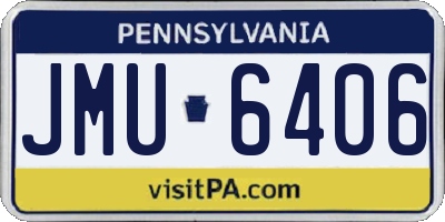 PA license plate JMU6406