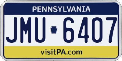 PA license plate JMU6407