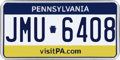 PA license plate JMU6408