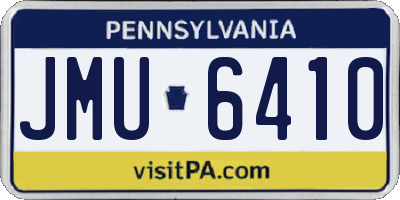 PA license plate JMU6410