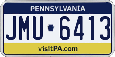 PA license plate JMU6413