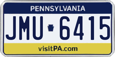 PA license plate JMU6415