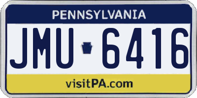 PA license plate JMU6416