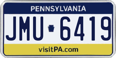 PA license plate JMU6419