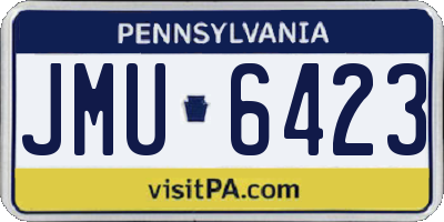 PA license plate JMU6423