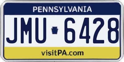 PA license plate JMU6428