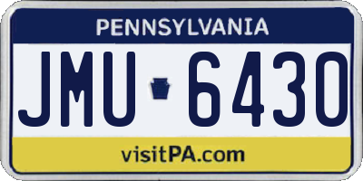 PA license plate JMU6430