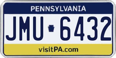PA license plate JMU6432