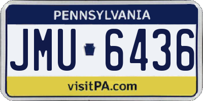 PA license plate JMU6436