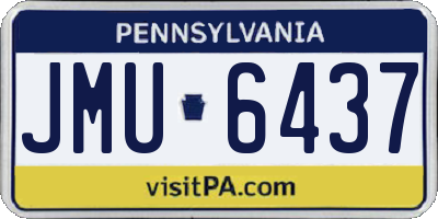 PA license plate JMU6437