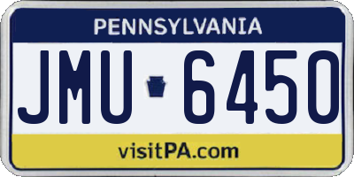 PA license plate JMU6450